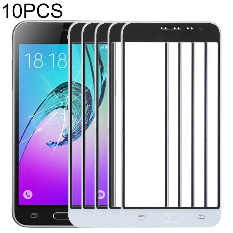 For Samsung Galaxy J3 (2016) / J320FN / J320F / J320G / J320M / J320A / J320V / J320P 10pcs Front Screen Outer Glass Lens (White) - free shipping - PMc TechLife - Order now!