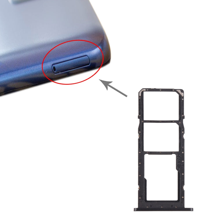 For Samsung Galaxy A02s SM-A025 SIM Card Tray + SIM Card Tray + Micro SD Card Tray (Black) - free shipping - PMc TechLife - Order now!