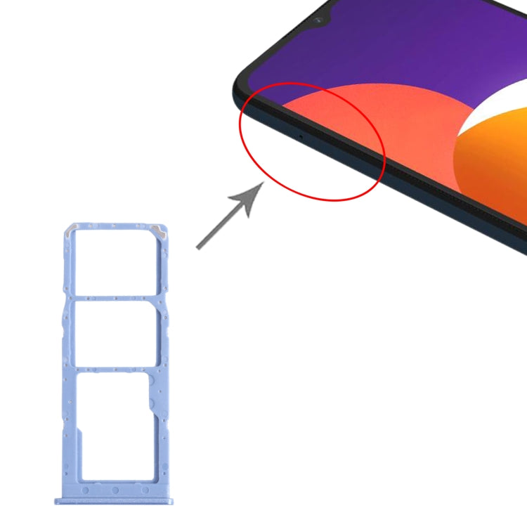 For Samsung Galaxy M12 SM-M127 SIM Card Tray + SIM Card Tray + Micro SD Card Tray (Blue) - free shipping - PMc TechLife - Order now!