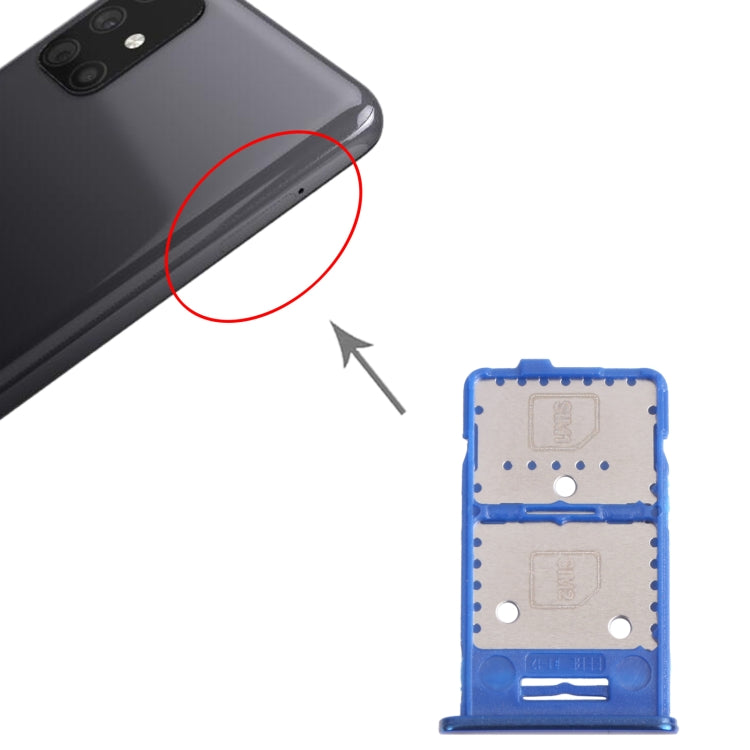 For Samsung Galaxy M31s SM-M317 SIM Card Tray + SIM Card Tray + Micro SD Card Tray (Blue) - free shipping - PMc TechLife - Order now!
