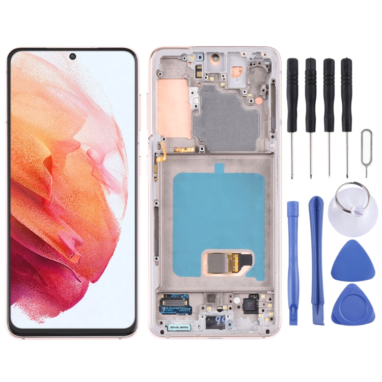 Original Super AMOLED LCD Screen For Samsung Galaxy S21 4G/S21 5G SM-G990 SM-G991 Digitizer Full Assembly with Frame (Gold) - free shipping - PMc TechLife - Order now!
