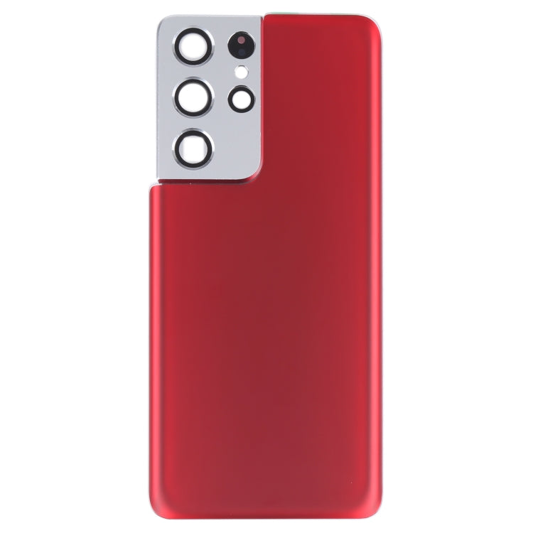 For Samsung Galaxy S21 Ultra 5G Battery Back Cover with Camera Lens Cover (Red) - free shipping - PMc TechLife - Order now!