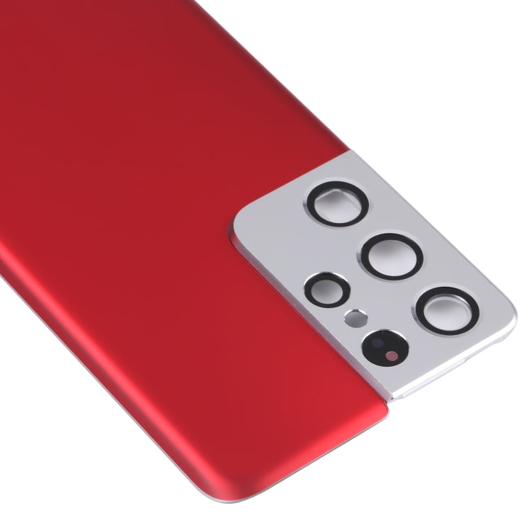 For Samsung Galaxy S21 Ultra 5G Battery Back Cover with Camera Lens Cover (Red) - free shipping - PMc TechLife - Order now!
