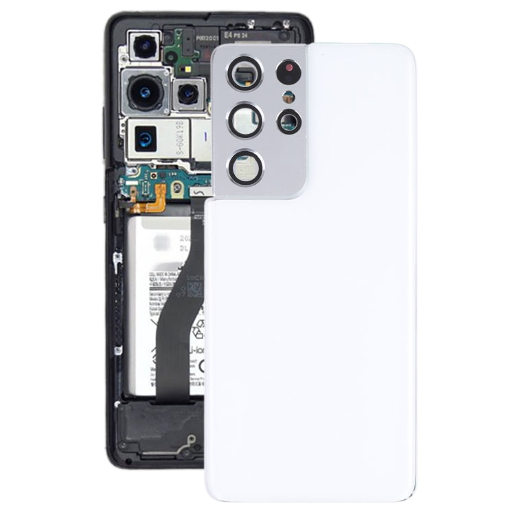 For Samsung Galaxy S21 Ultra 5G Battery Back Cover with Camera Lens Cover (White) - free shipping - PMc TechLife - Order now!