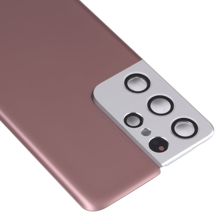 For Samsung Galaxy S21 Ultra 5G Battery Back Cover with Camera Lens Cover (Brown) - free shipping - PMC TechLife - Order now!