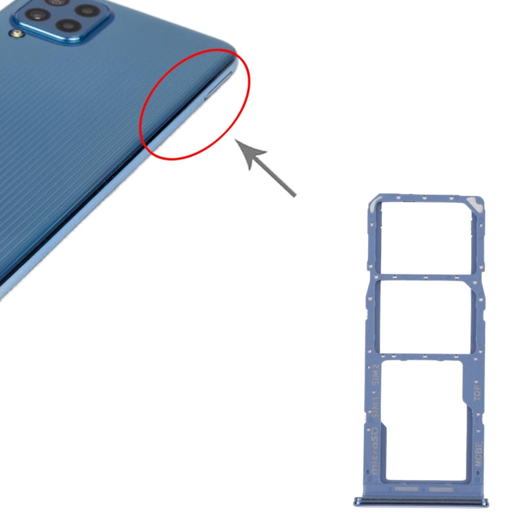 For Samsung Galaxy M32 5G SM-M326B Original SIM Card Tray + SIM Card Tray + Micro SD card tray (Blue) - free shipping - PMc TechLife - Order now!