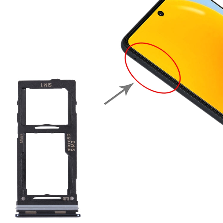 For Samsung Galaxy M52 5G SM-M526B Original SIM Card Tray + SIM Card Tray / Micro SD card tray (Black) - Card Socket by PMC Jewellery | Online Shopping South Africa | PMC Jewellery | Buy Now Pay Later Mobicred