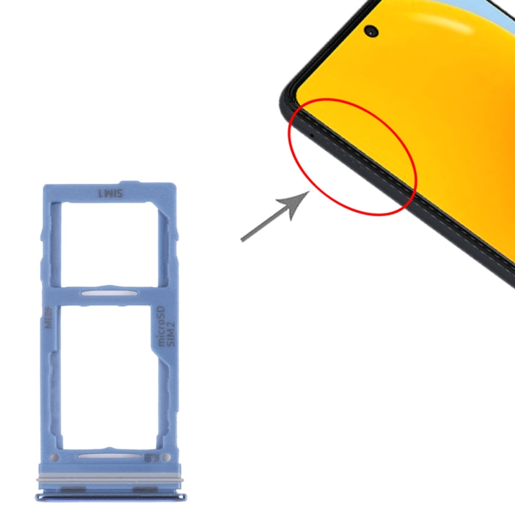 For Samsung Galaxy M52 5G SM-M526B Original SIM Card Tray + SIM Card Tray / Micro SD card tray (Blue) - free shipping - PMc TechLife - Order now!