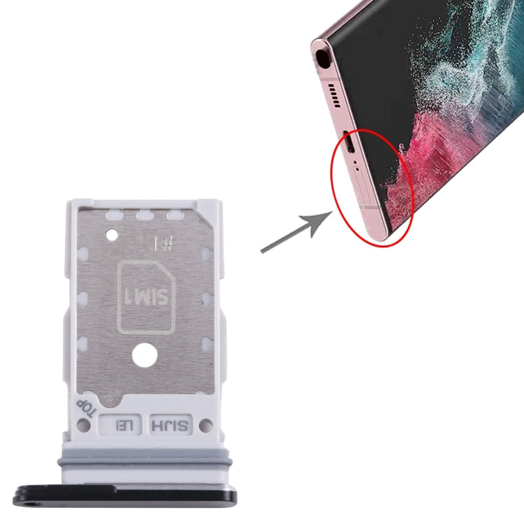 For Samsung Galaxy S22 Ultra 5G SM-S908B Original SIM Card Tray + SIM Card Tray (Jet Black) - free shipping - PMc TechLife - Order now!