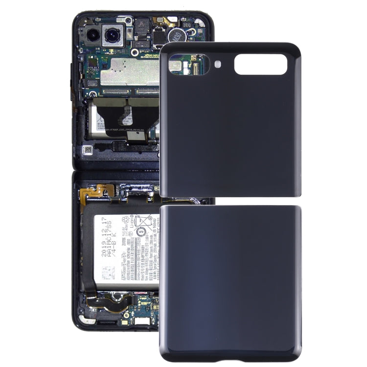 For Samsung Galaxy Z Flip 4G SM-F700 Glass Battery Back Cover (Black) - free shipping - PMc TechLife - Order now!