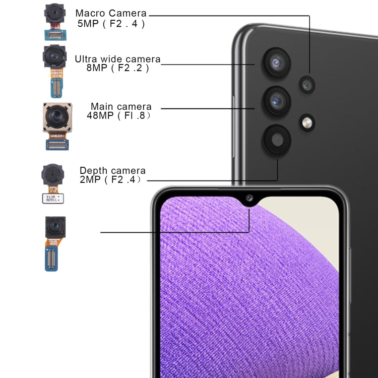 For Samsung Galaxy A32 5G SM-A326B Original Camera Set (Depth + Macro + Wide + Main Camera + Front Camera) - free shipping - PMc TechLife - Order now!