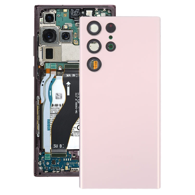 For Samsung Galaxy S22 Ultra 5G SM-S908B Battery Back Cover with Camera Lens Cover (Gold) - free shipping - PMc TechLife - Order now!