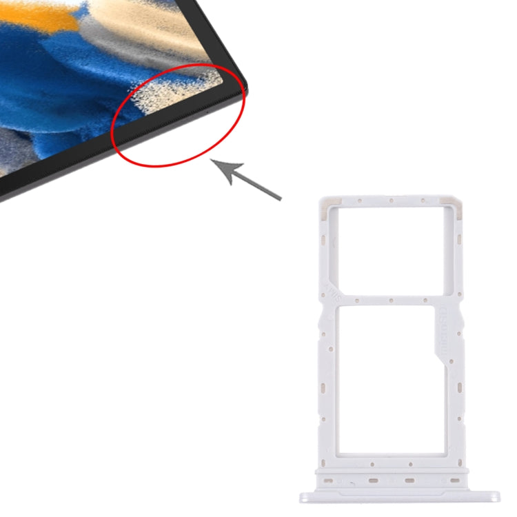 For Samsung Galaxy Tab A8 10.5 2021 SM-X200/X205 SIM Card Tray + SIM Card Tray / Micro SD Card Tray (White) - free shipping - PMc TechLife - Order now!