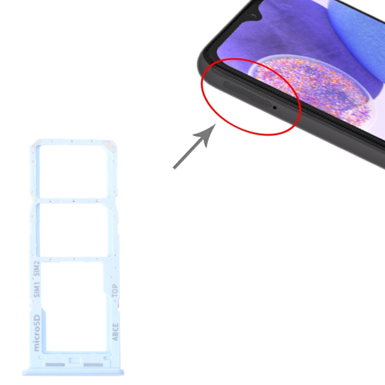 For Samsung Galaxy A23 SM-A235 Original SIM Card Tray + SIM Card Tray + Micro SD Card Tray (Blue) - free shipping - PMc TechLife - Order now!