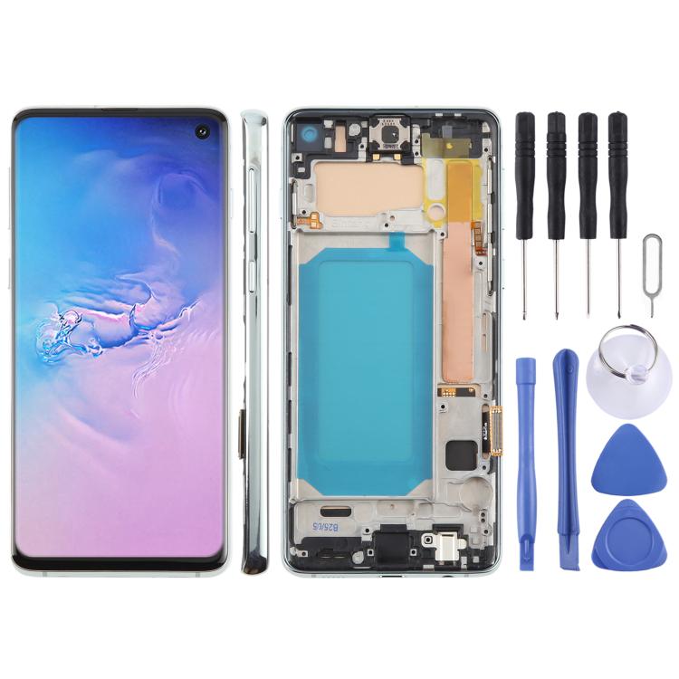 For Samsung Galaxy S10 4G SM-G973F 6.05 inch TFT LCD Screen Digitizer Full Assembly with Frame, Not Supporting Fingerprint Identification(Green) - free shipping - PMC TechLife - Order now!
