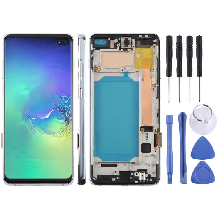 For Samsung Galaxy S10+ SM-G975F 6.38 inch TFT LCD Screen Digitizer Full Assembly with Frame, Not Supporting Fingerprint Identification(Blue) - free shipping - PMC TechLife - Order now!