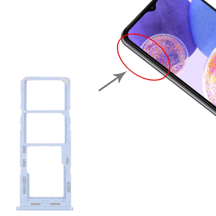 For Samsung Galaxy A23 5G SM-A236B Original SIM Card Tray + SIM Card Tray + Micro SD card tray (Blue) - free shipping - PMc TechLife - Order now!