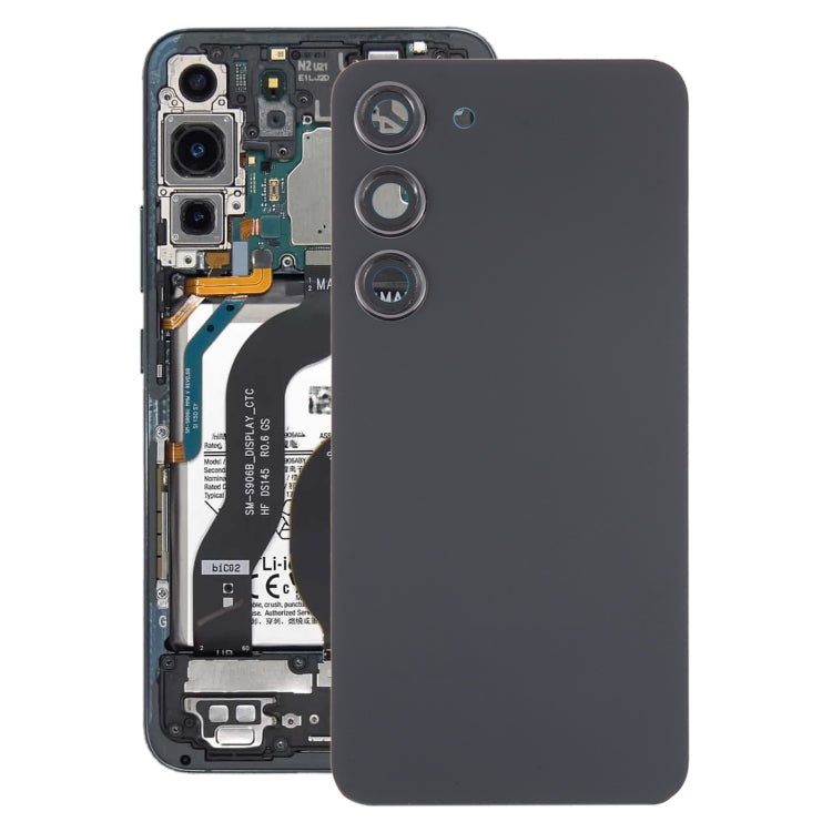 For Samsung Galaxy S23 SM-S911B OEM Glass Battery Back Cover with Camera Lens Cover(Black) - free shipping - PMc TechLife - Order now!