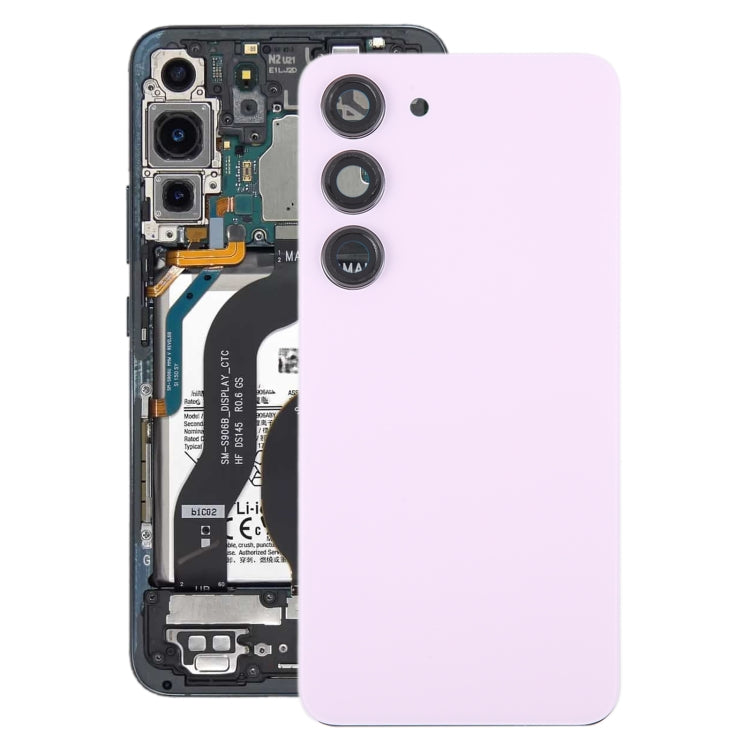 For Samsung Galaxy S23 SM-S911B OEM Glass Battery Back Cover with Camera Lens Cover(Pink) - free shipping - PMc TechLife - Order now!
