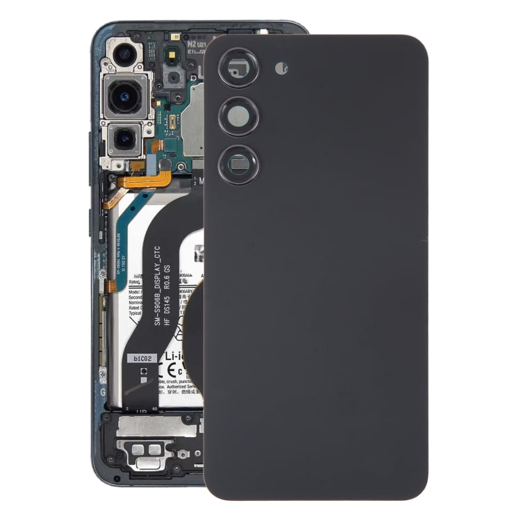 For Samsung Galaxy S23+ SM-S916B OEM Glass Battery Back Cover with Camera Lens Cover(Black) - free shipping - PMc TechLife - Order now!