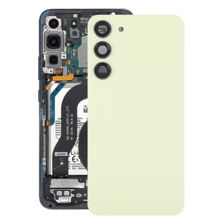 For Samsung Galaxy S23+ SM-S916B OEM Glass Battery Back Cover with Camera Lens Cover(Yellow) - free shipping - PMc TechLife - Order now!