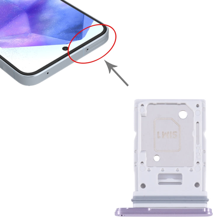 For Samsung Galaxy A55 SM-A556B Original SIM Card Tray + SIM / Micro SD Card Tray (Purple) - free shipping - PMc TechLife - Order now!