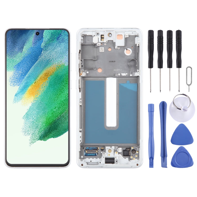 For Samsung Galaxy S21 FE 5G SM-G990B Original LCD Screen Digitizer Full Assembly with Frame (White) - LCD Screen by PMC Jewellery | Online Shopping South Africa | PMC Jewellery | Buy Now Pay Later Mobicred