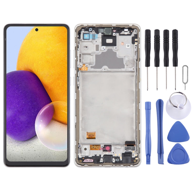 For Samsung Galaxy A72 4G SM-A725 6.43 inch OLED LCD Screen Digitizer Full Assembly with Frame (White) - free shipping - PMc TechLife - Order now!