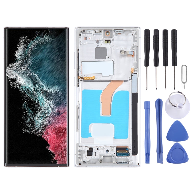 For Samsung Galaxy S22 Ultra 5G SM-S908B Original LCD Screen Digitizer Full Assembly with Frame (White) - LCD Screen by PMC Jewellery | Online Shopping South Africa | PMC Jewellery | Buy Now Pay Later Mobicred