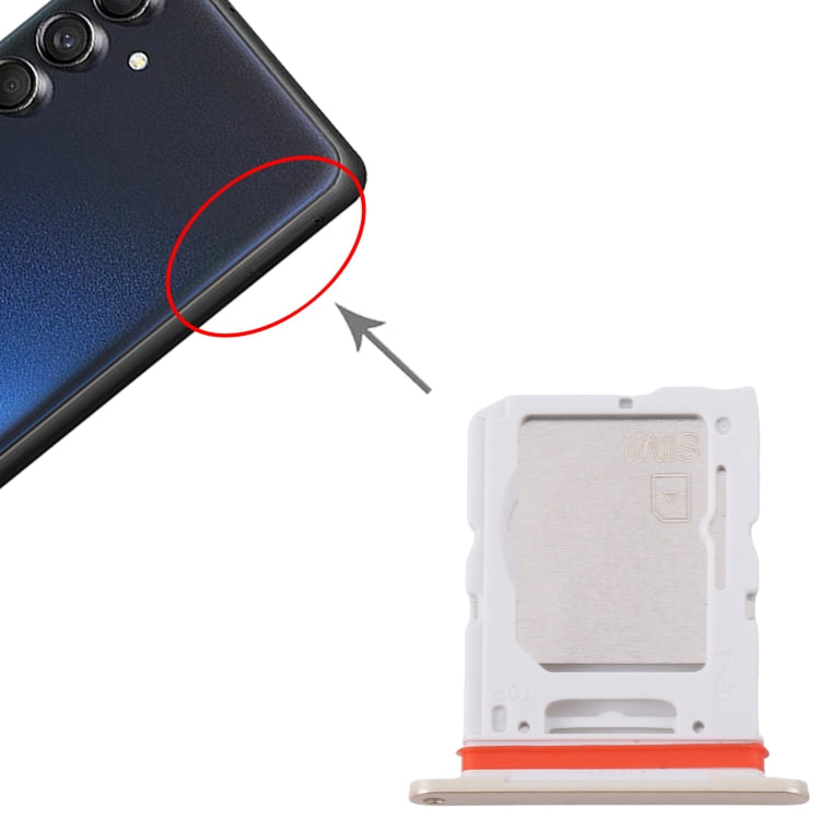 For Samsung Galaxy M55 SM-M556B Original SIM Card Tray + SIM Card Tray / Micro SD Card Tray (Gold) - Galaxy M Series Parts by PMC Jewellery | Online Shopping South Africa | PMC Jewellery | Buy Now Pay Later Mobicred