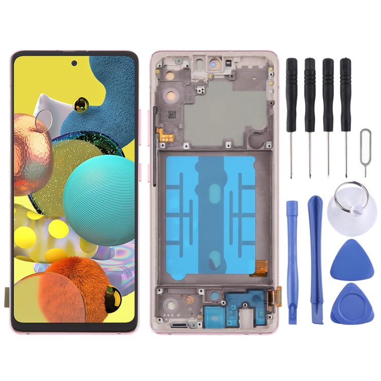 For Samsung Galaxy A51 5G SM-A516 6.43 inch OLED LCD Screen Digitizer Full Assembly with Frame (Pink) - free shipping - PMC TechLife - Order now!
