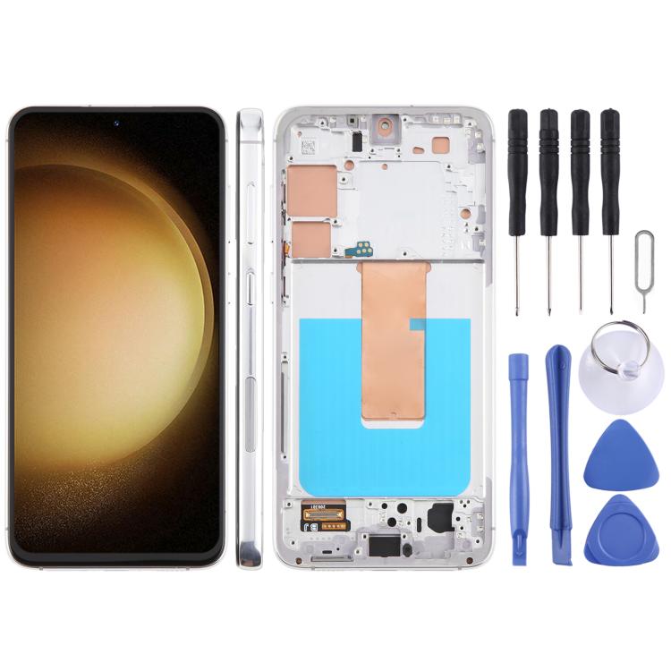 For Samsung Galaxy S23+ SM-S916B 6.43 inch TFT LCD Screen Digitizer Full Assembly with Frame, Not Supporting Fingerprint Identification (Silver) - free shipping - PMC TechLife - Order now!