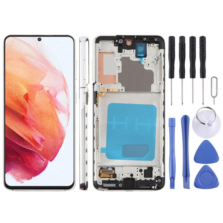 For Samsung Galaxy S21 5G SM-G991B 6.12 inch TFT LCD Screen Digitizer Full Assembly with Frame, Not Supporting Fingerprint Identification (Silver) - free shipping - PMC TechLife - Order now!