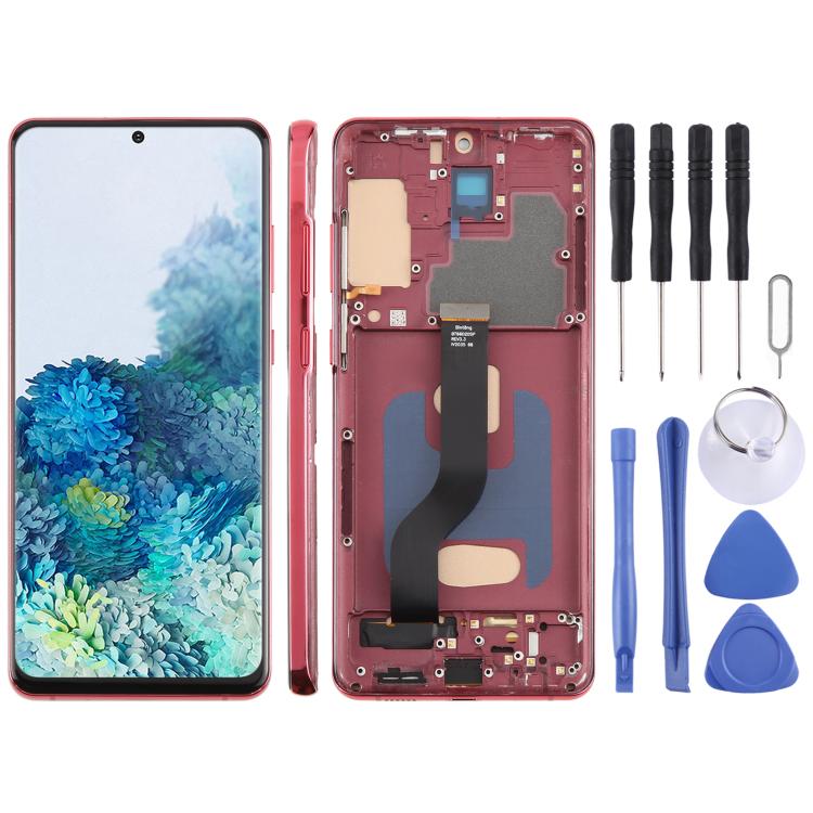 For Samsung Galaxy S20+ SM-G985F 6.58 inch TFT LCD Screen Digitizer Full Assembly with Frame, Not Supporting Fingerprint Identification (Red) - free shipping - PMC TechLife - Order now!