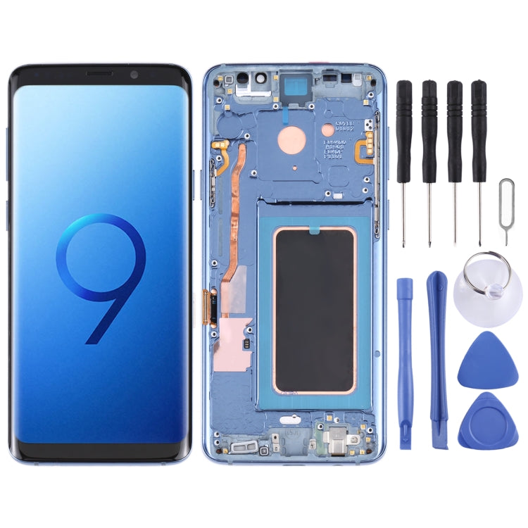 Original Super AMOLED LCD Screen for Galaxy S9 / G960F / DS / G960U / G960W / G9600 Digitizer Full Assembly with Frame (Blue) - free shipping - PMc TechLife - Order now!