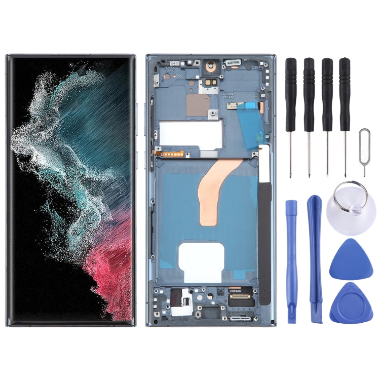For Samsung Galaxy S22 Ultra 5G SM-S908U US Edition 6.78 inch OLED LCD Screen Digitizer Full Assembly with Frame (Green) - free shipping - PMc TechLife - Order now!