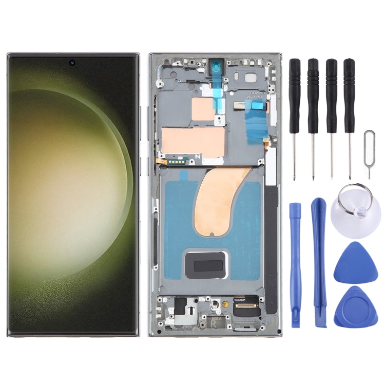 For Samsung Galaxy S23 Ultra 5G SM-S918U US Edition 6.78 inch OLED LCD Screen Digitizer Full Assembly with Frame (Green) - free shipping - PMc TechLife - Order now!