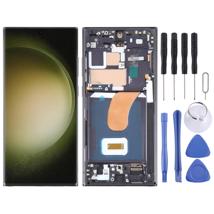 For Samsung Galaxy S23 Ultra 5G SM-S918B EU Edition 6.78 inch OLED LCD Screen Digitizer Full Assembly with Frame(Black) - free shipping - PMc TechLife - Order now!