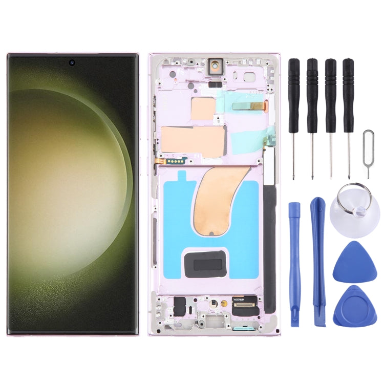 For Samsung Galaxy S23 Ultra 5G SM-S918B EU Edition 6.78 inch OLED LCD Screen Digitizer Full Assembly with Frame (Purple) - free shipping - PMc TechLife - Order now!