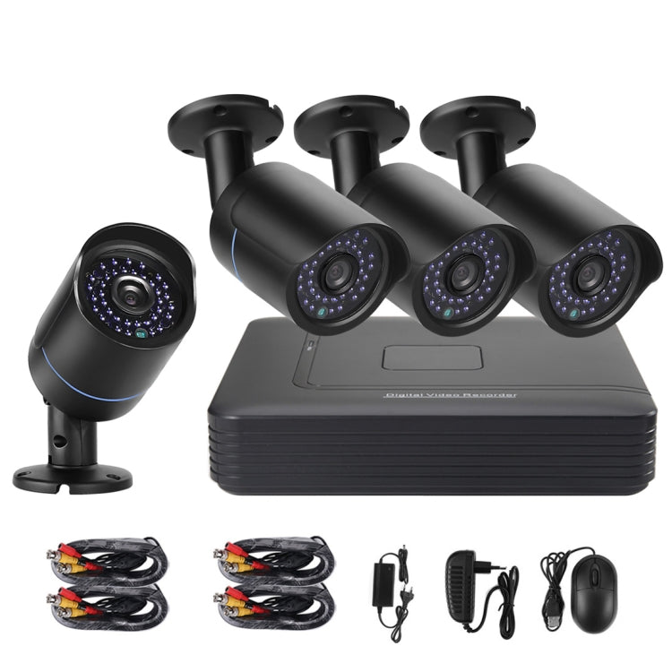 A4B5-Mini 4 Channel 720P 1.0 Mega Pixel 4 x Bullet AHD Cameras AHD DVR Kit, Support Night Vision / Motion Detection, IR Distance: 20m - Video Recorder Kit by PMc TechLife | Online Shopping South Africa | PMc TechLife | Buy Now Pay Later Mobicred