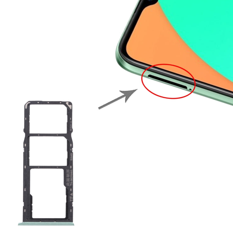 For OPPO Realme C11 RMX2185  SIM Card Tray + SIM Card Tray + Micro SD Card Tray (Green) - free shipping - PMC TechLife - Order now!