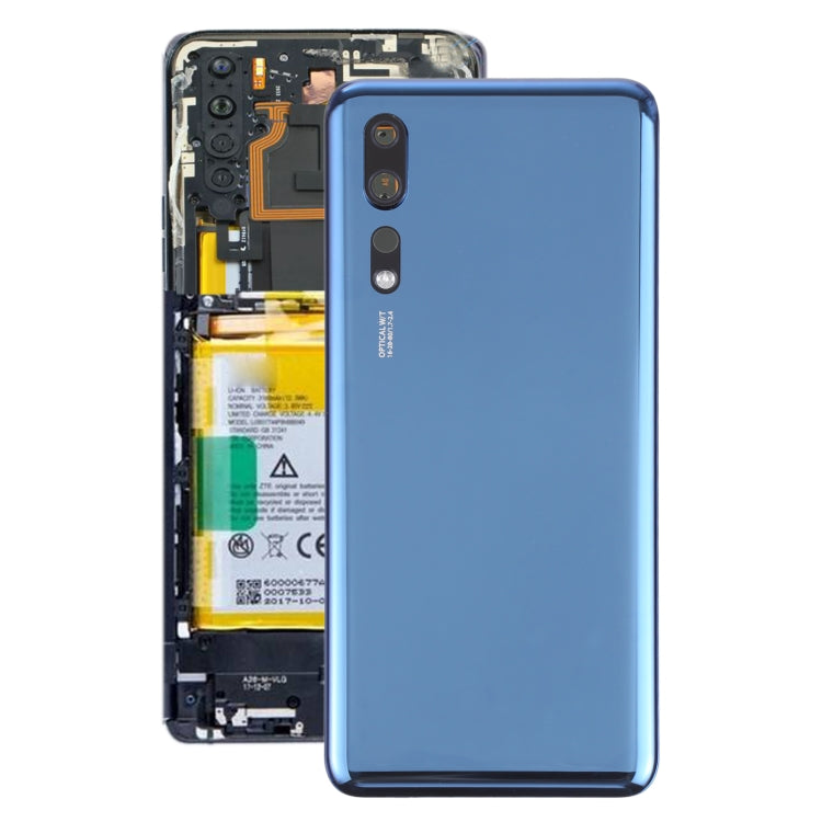 Glass Battery Back Cover for ZTE Axon 10 Pro(Blue) - For ZTE by PMC Jewellery | Online Shopping South Africa | PMC Jewellery | Buy Now Pay Later Mobicred