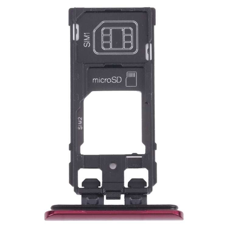 SIM Card Tray + SIM Card Tray / Micro SD Card Tray for Sony Xperia 5 (Red) - Card Tray by PMC Jewellery | Online Shopping South Africa | PMC Jewellery | Buy Now Pay Later Mobicred