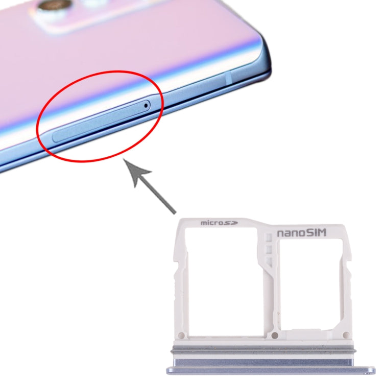 Nano SIM Card Tray + Nano SIM Card Tray / Micro SD Card Tray for LG Wing 5G LMF100N, LM-F100N, LM-F100V, LM-F100 (Blue) - For LG by PMC Jewellery | Online Shopping South Africa | PMC Jewellery | Buy Now Pay Later Mobicred