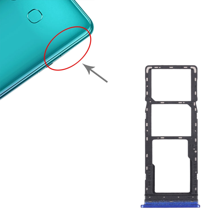 For Infinix Hot 10s NFC/Hot 10s/Hot 10T SIM Card Tray + SIM Card Tray + Micro SD Card Tray (Blue) - free shipping - PMC TechLife - Order now!