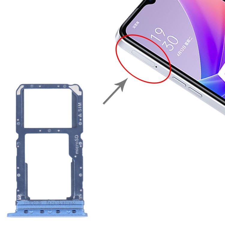For OPPO A57 5G / A77 5G / K10 5G SIM Card Tray + SIM / Micro SD Card Tray (Purple) - Card Socket by PMc TechLife | Online Shopping South Africa | PMc TechLife | Buy Now Pay Later Mobicred