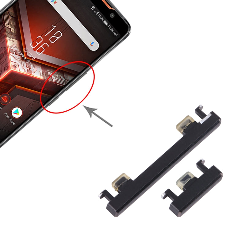 For Asus ROG Phone II ZS660KL 1set Power Button + Volume Control Button (Grey) - Others by PMC TechLife | Online Shopping South Africa | PMC TechLife | Buy Now Pay Later Mobicred