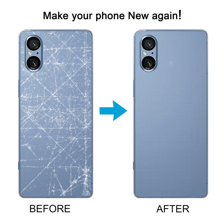 For Sony Xperia 5 V Battery Back Cover with Camera Lens Cover(Black) - Back Cover by PMC TechLife | Online Shopping South Africa | PMC TechLife | Buy Now Pay Later Mobicred