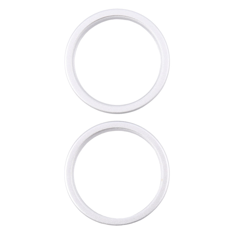 For iPhone 16 2pcs/set Rear Camera Glass Lens Metal Outside Protector Hoop Ring (Silver) -  by PMC Jewellery | Online Shopping South Africa | PMC Jewellery | Buy Now Pay Later Mobicred