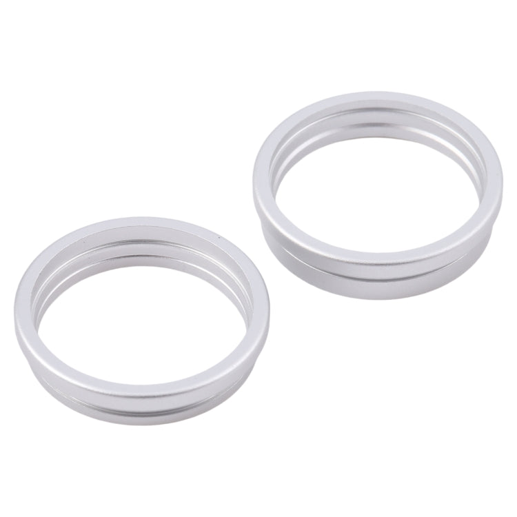 For iPhone 16 Plus 2pcs/set Rear Camera Glass Lens Metal Outside Protector Hoop Ring (Silver) -  by PMC Jewellery | Online Shopping South Africa | PMC Jewellery | Buy Now Pay Later Mobicred